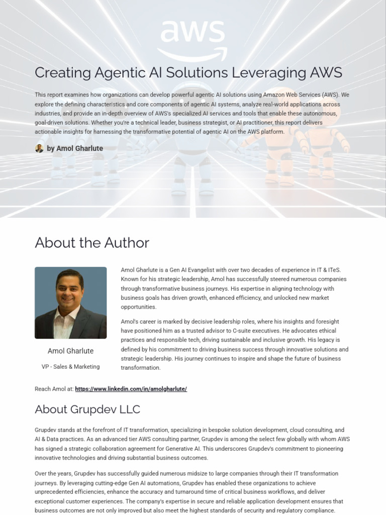 AWS Agentic AI Solutions Overview | PDF | Artificial Intelligence ...