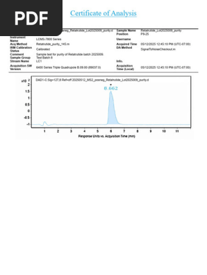 sigma audley retatrutide About Retatrutide 20mg Purity Analysis Report