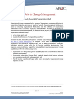 HR's Role in Change Management: Results From APQC's 2010 Quick Poll