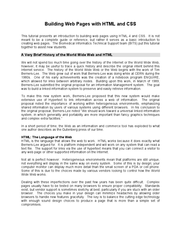 Introduction To HTML PDF Html Element Html