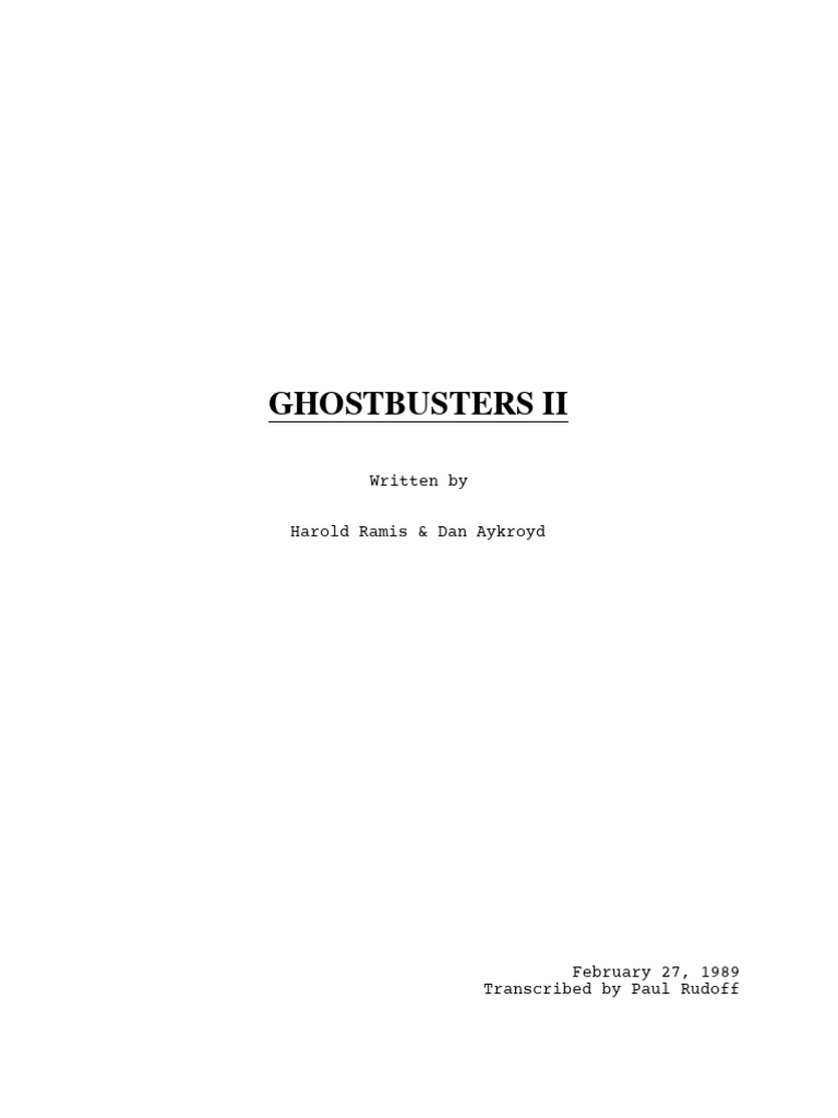 Ghostbusters II 1989 | PDF