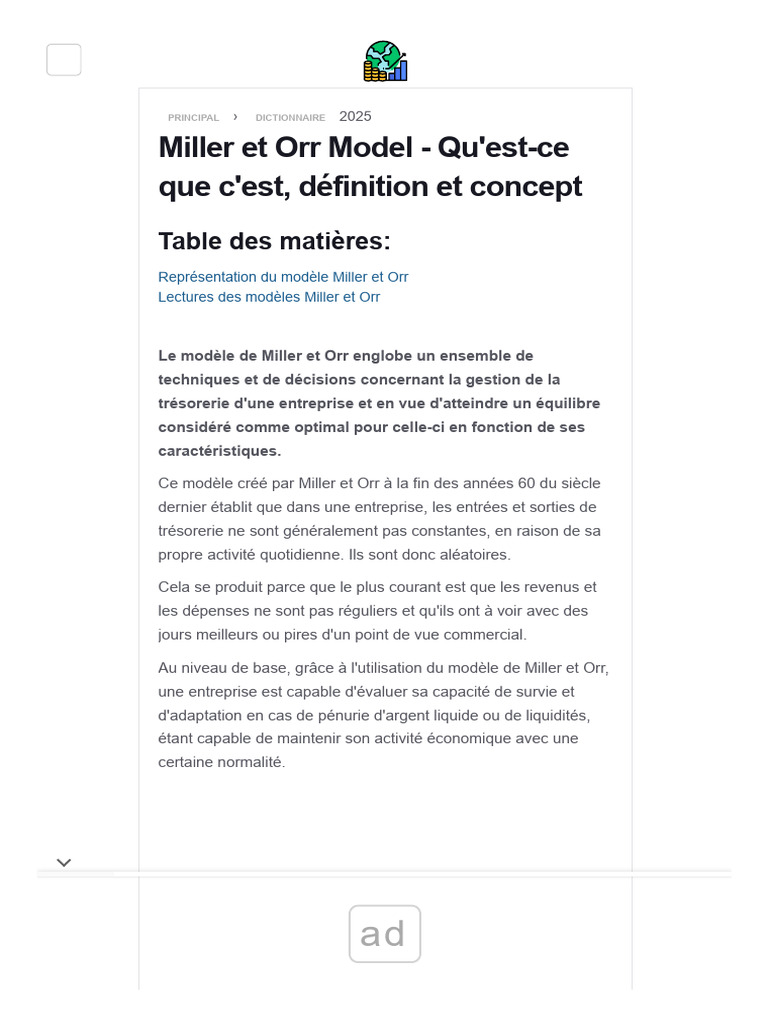 Modèle de Miller et Orr expliqué | PDF | Business | Investir