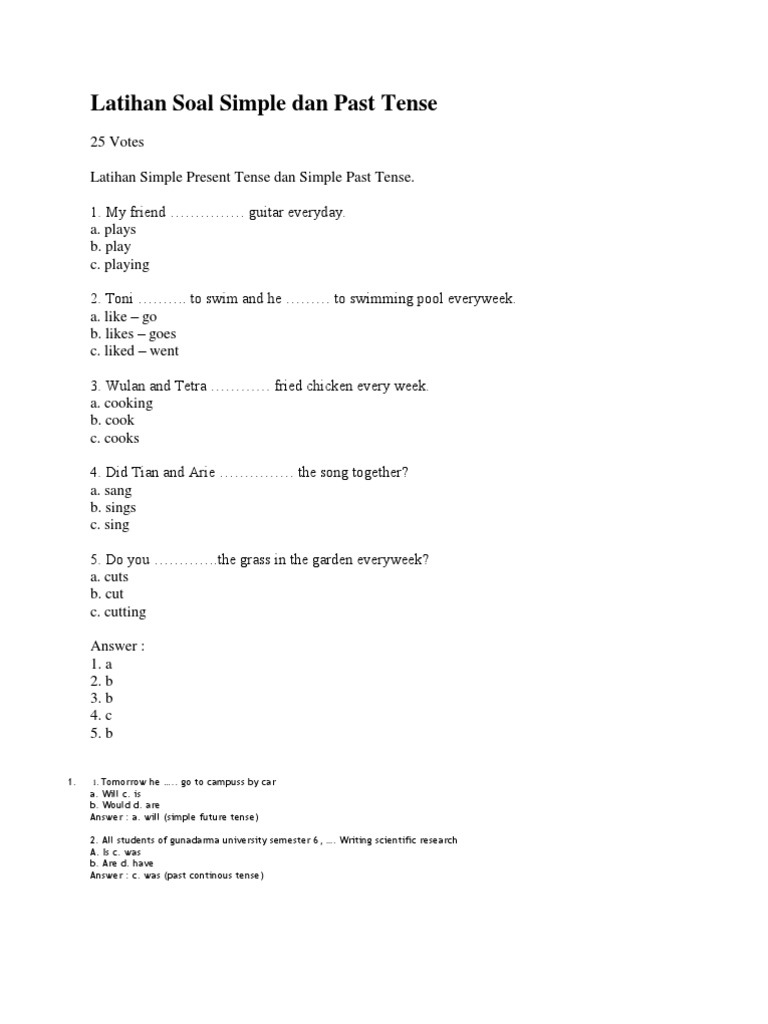 soal past continuous tense essay dan jawabannya