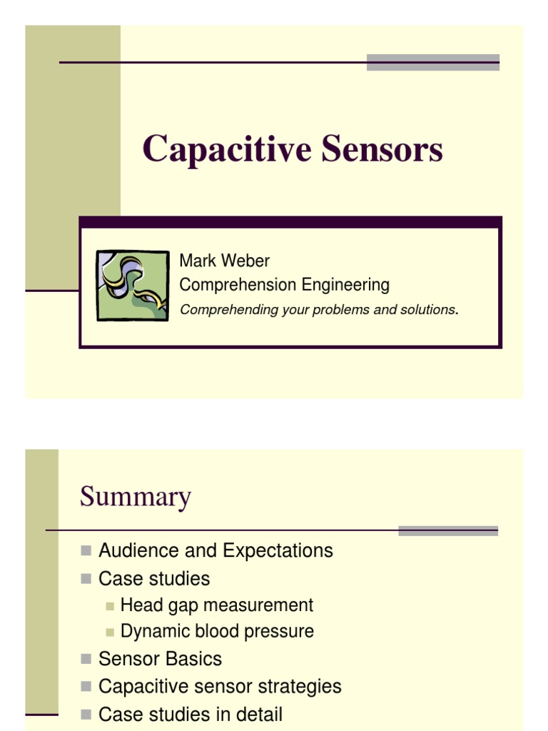 Capacitive Sensor Overview and Strategies | PDF | Capacitor | Sensor