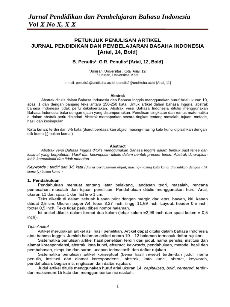 Panduan Penulisan Jurnal Pendidikan | PDF