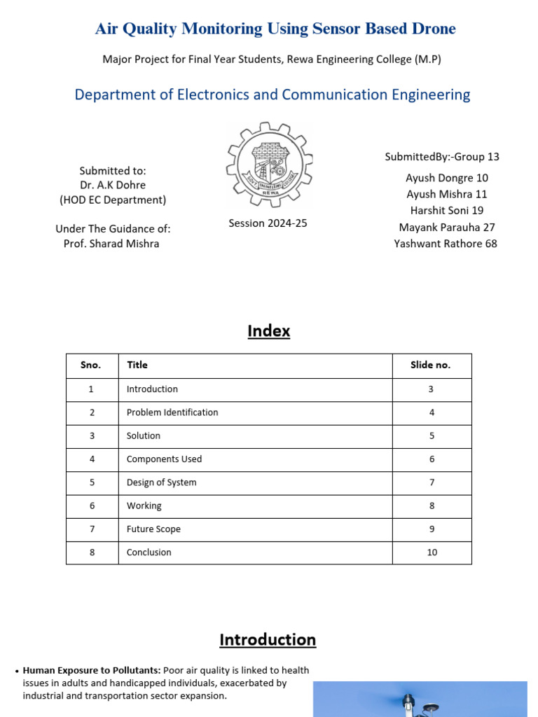 Air Quality Monitoring Drone Project | PDF | Unmanned Aerial Vehicle ...