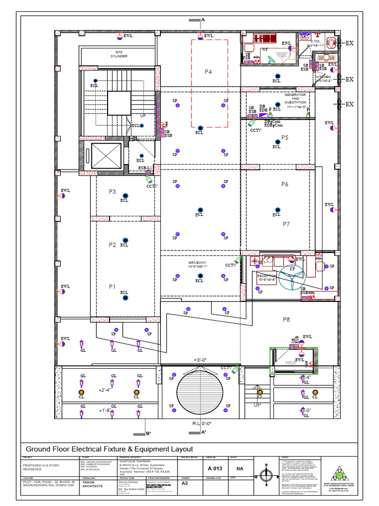 2 Floor Plan With Electrical Fixture Building GF. | PDF | Dhaka | World ...