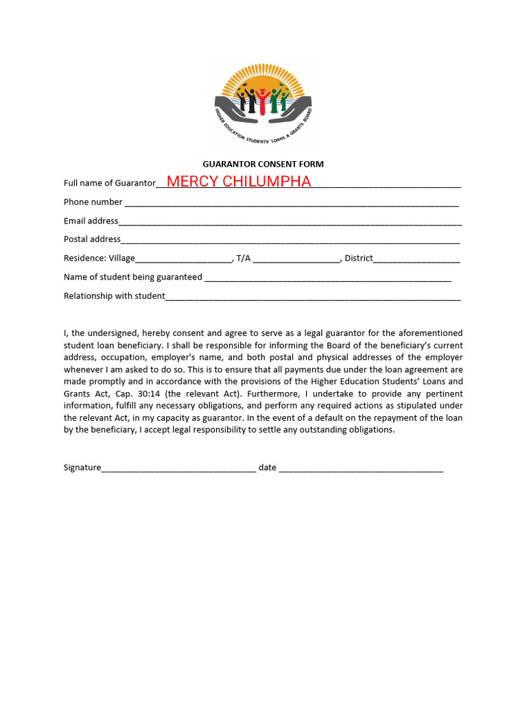 Heslgb Resources Guarantor Consent Form | PDF