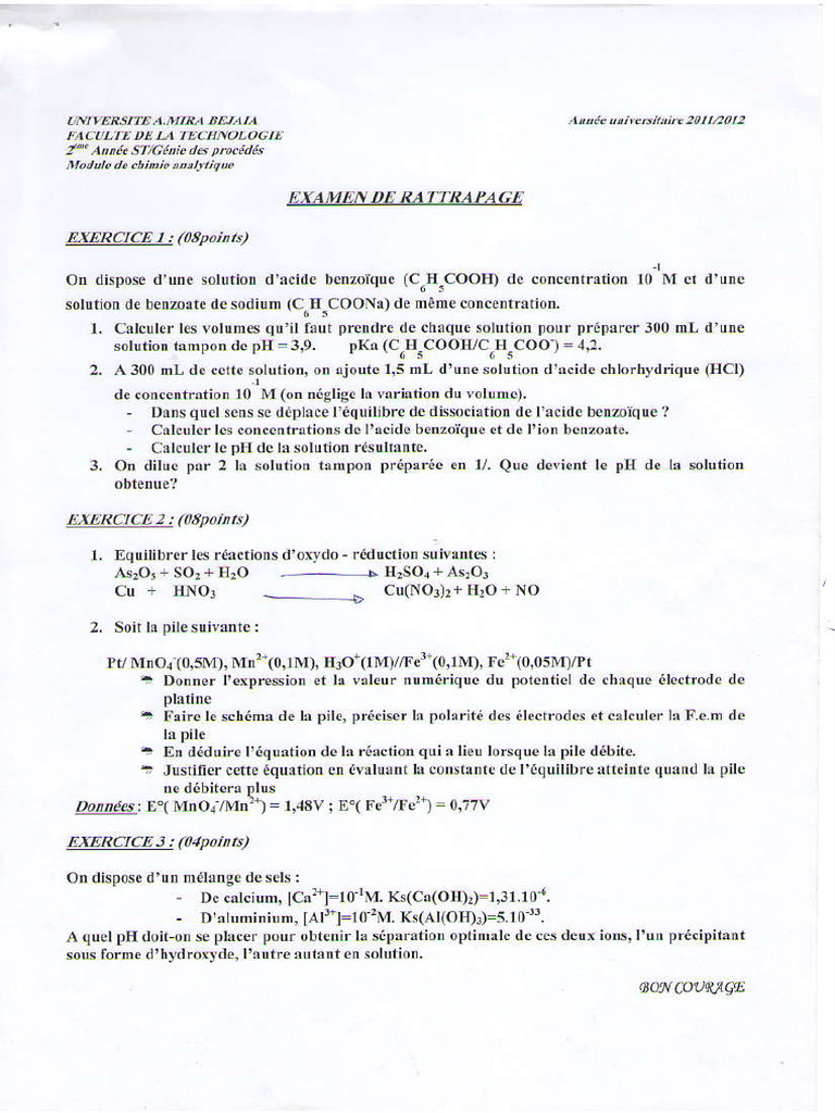 Calculs de solutions tampons et pH | PDF | Chimie