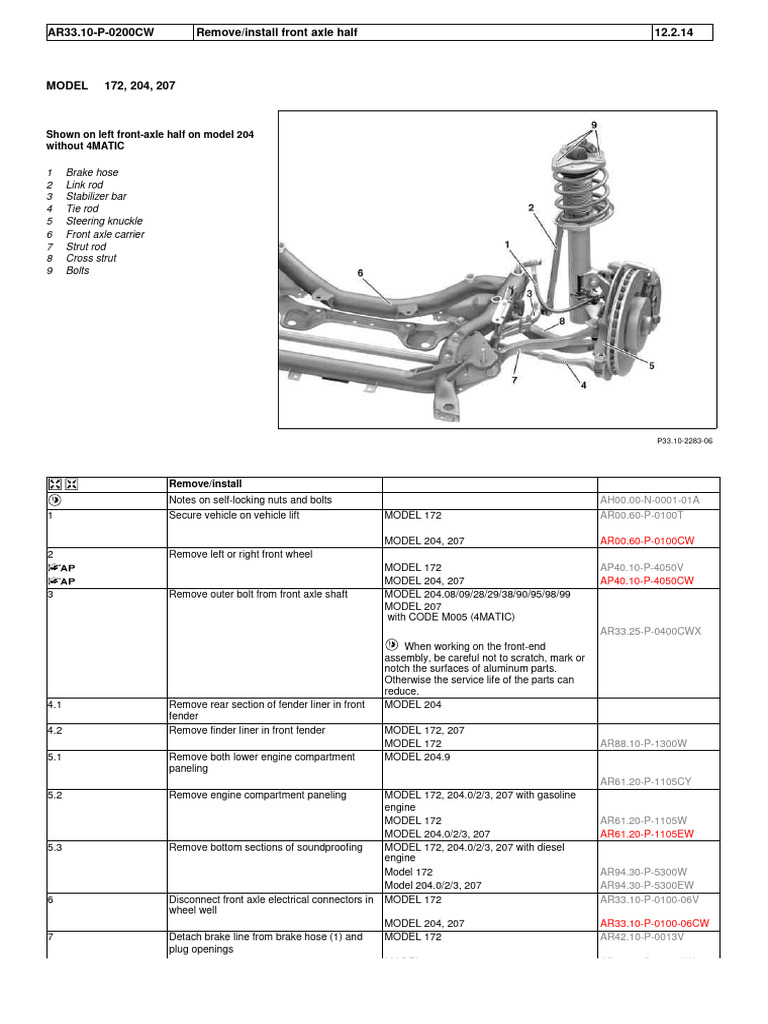 Front Axle Half Removal Guide | PDF | Axle | Vehicles