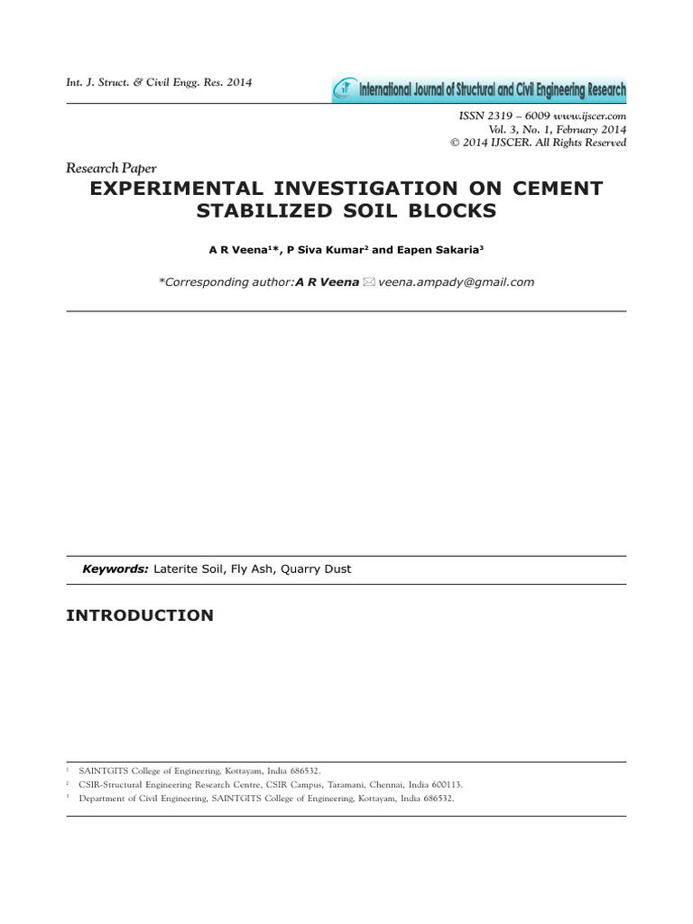 Cement Stabilized Soil Blocks Study | PDF | Cement | Soil
