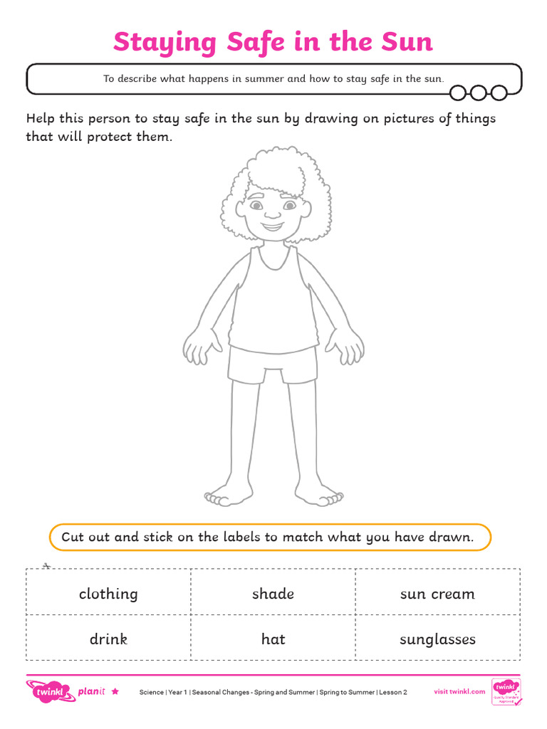 Worksheet 2 Staying Safe in The Sun | PDF | Clothing | Fashion