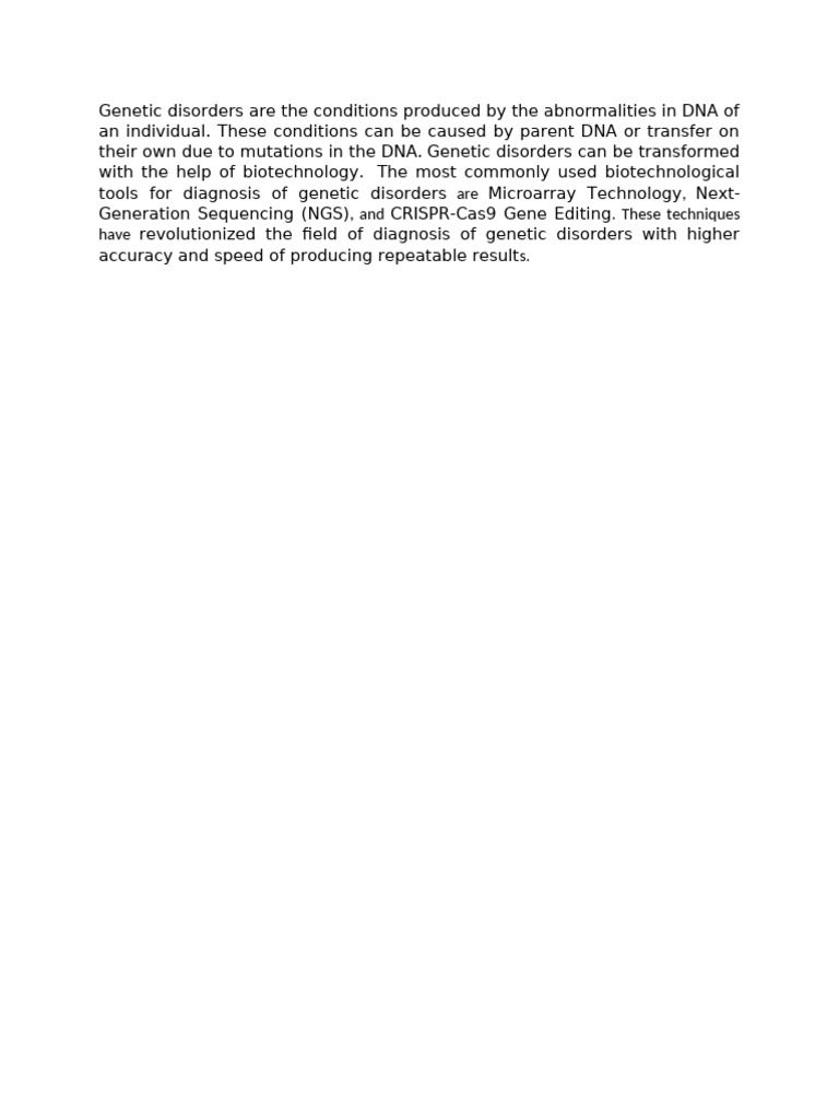 Advances in Genetic Disorder Diagnosis | PDF
