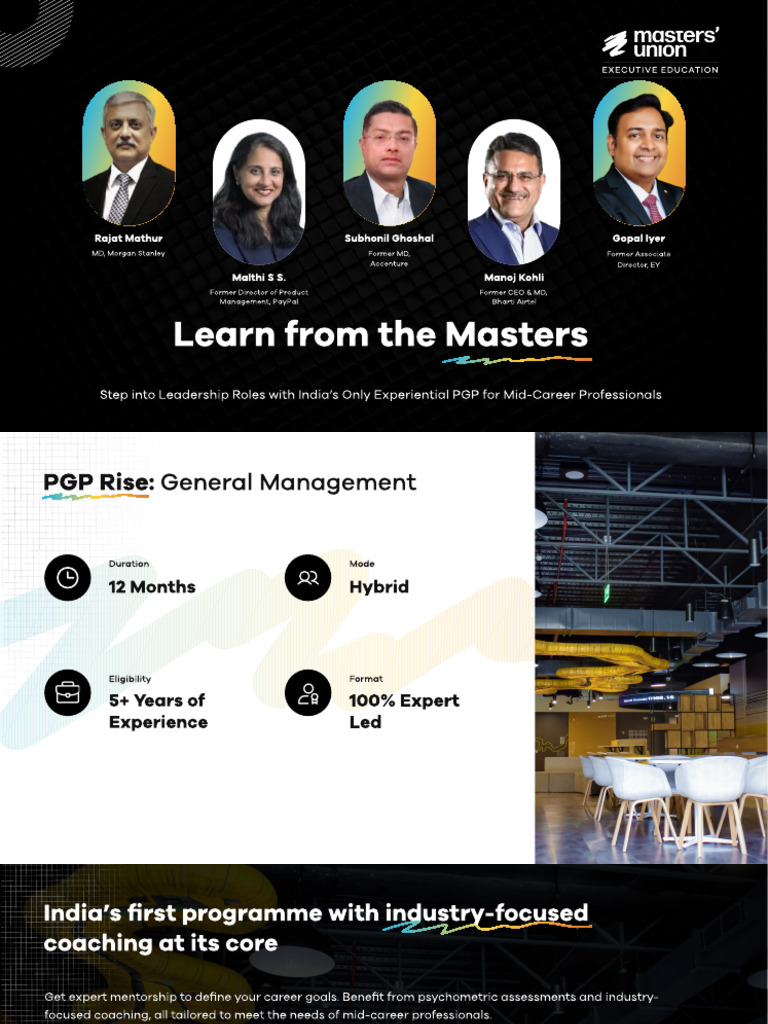PGP Rise: Leadership for Mid-Career Pros | PDF | Startup Company ...
