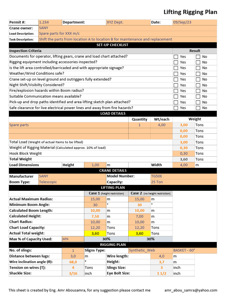 Lifting Rigging Plan for Crane Operations | PDF | Crane (Machine)