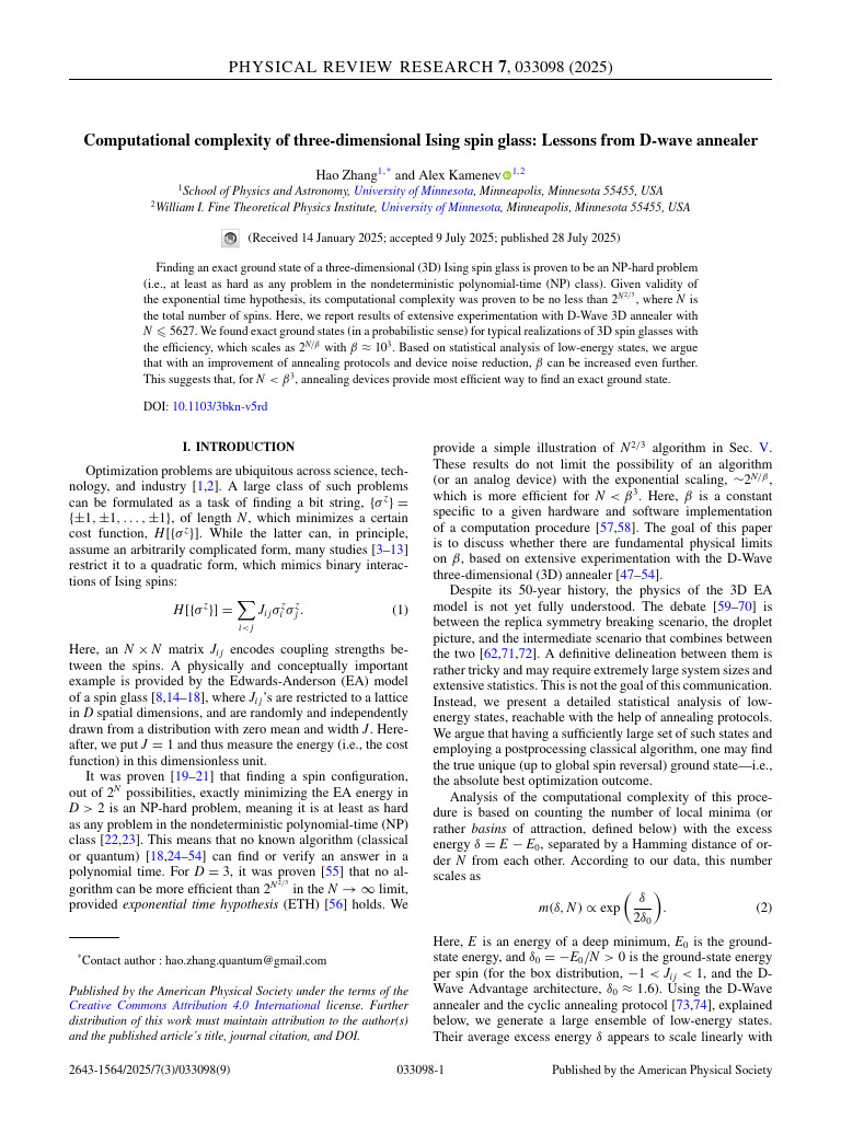 NP-Completeness of 3D Ising Spin Glass | PDF | Time Complexity ...