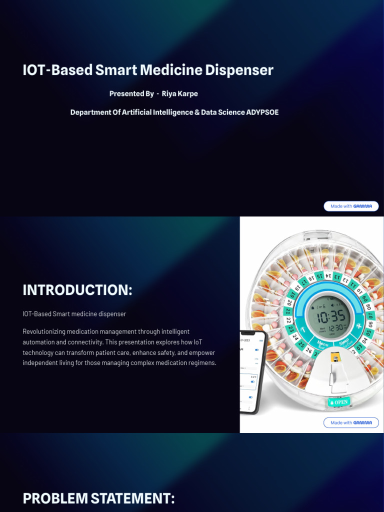 IoT Pill Dispensers for Medication Management | PDF