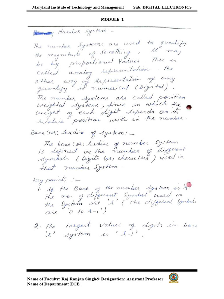 Digital Electronics Notes | PDF | Electronic Engineering | Engineering
