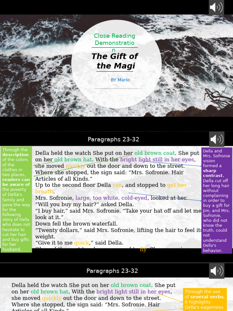 3-Min Close Reading Sample A - With Audio (Past Student Work) | PDF