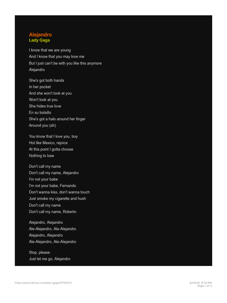lady gaga cigarette lyrics Lady Gaga's 