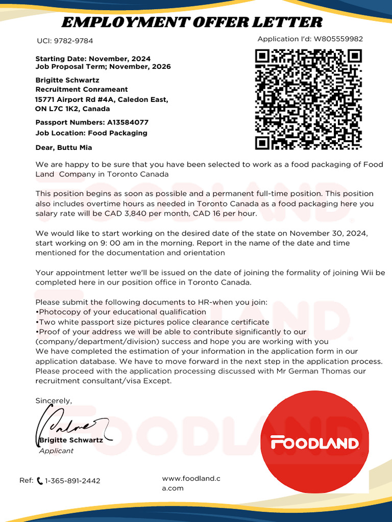 Employment Offer Letter | PDF