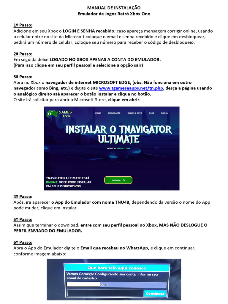 Instalação do Emulador Xbox One | PDF