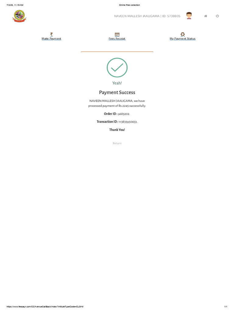 Online Fee Collection | PDF