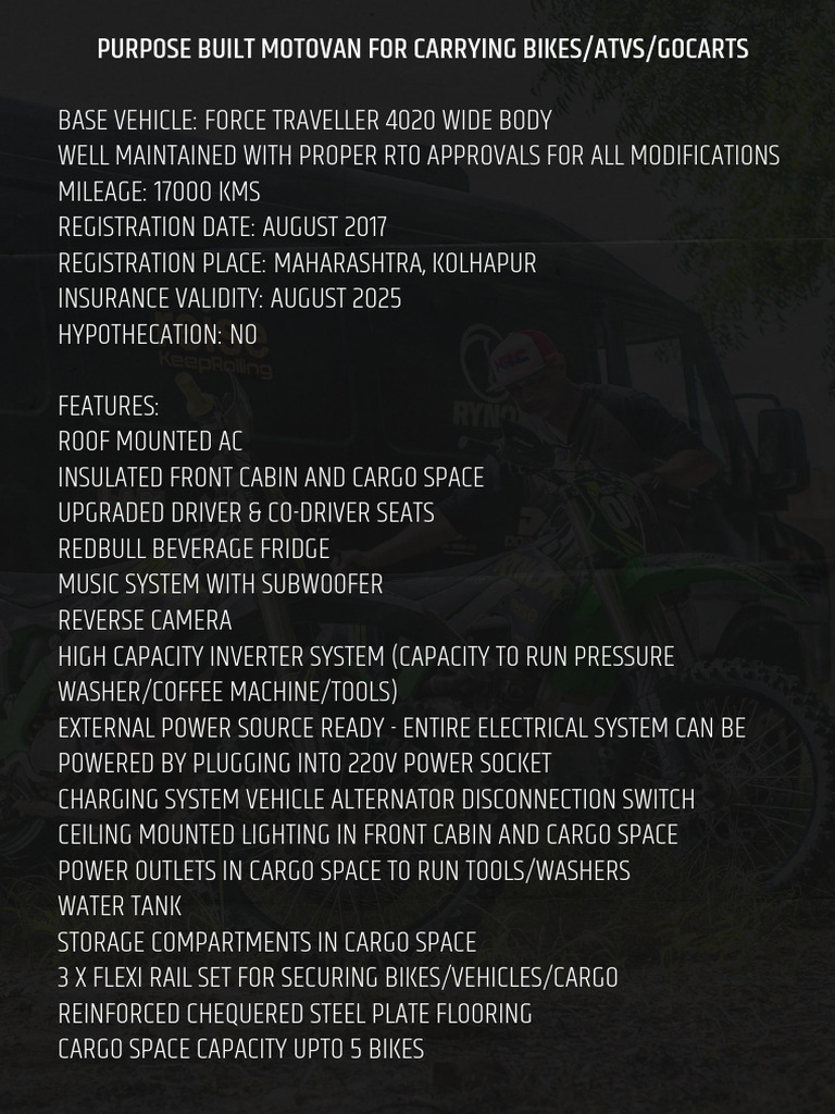 Custom Motovan for Bikes and ATVs | PDF