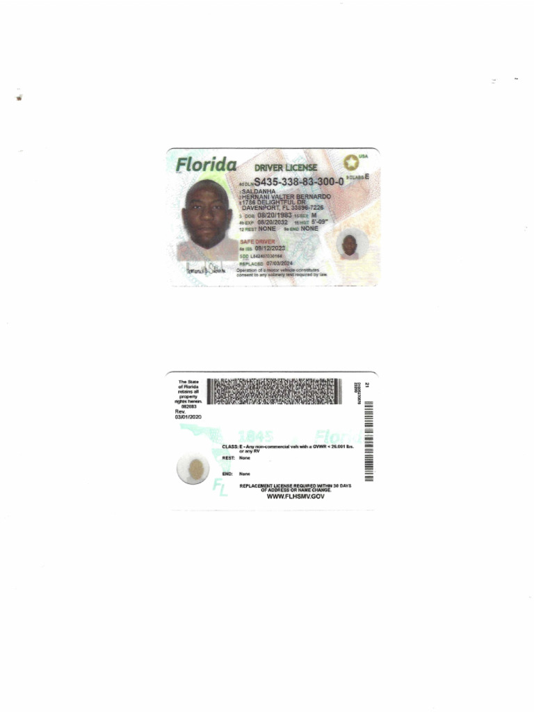 Driver's License - FL | PDF