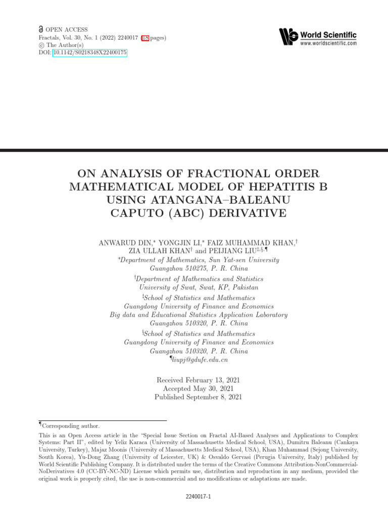 On Analysis of Fractional Order | PDF | Hepatitis B | Mathematical Analysis