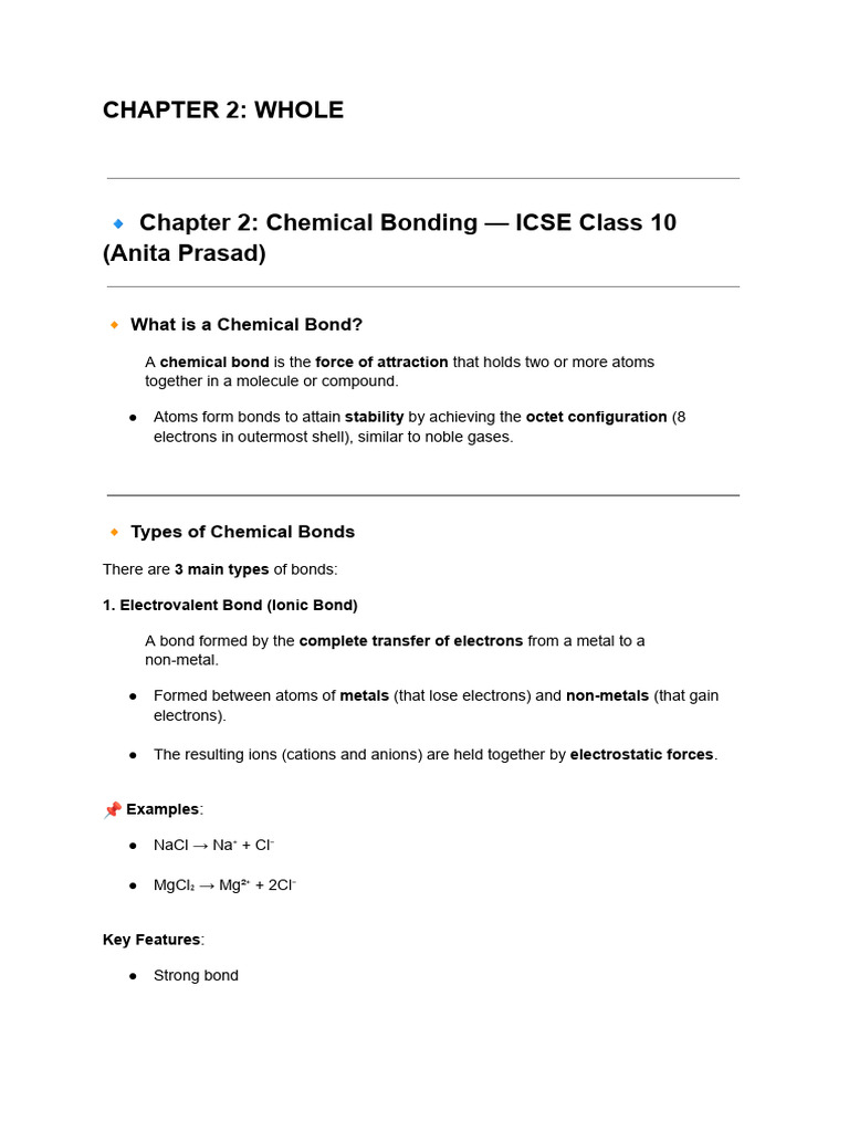 Understanding Chemical Bonds in Chemistry | PDF | Chemical Bond | Ionic ...