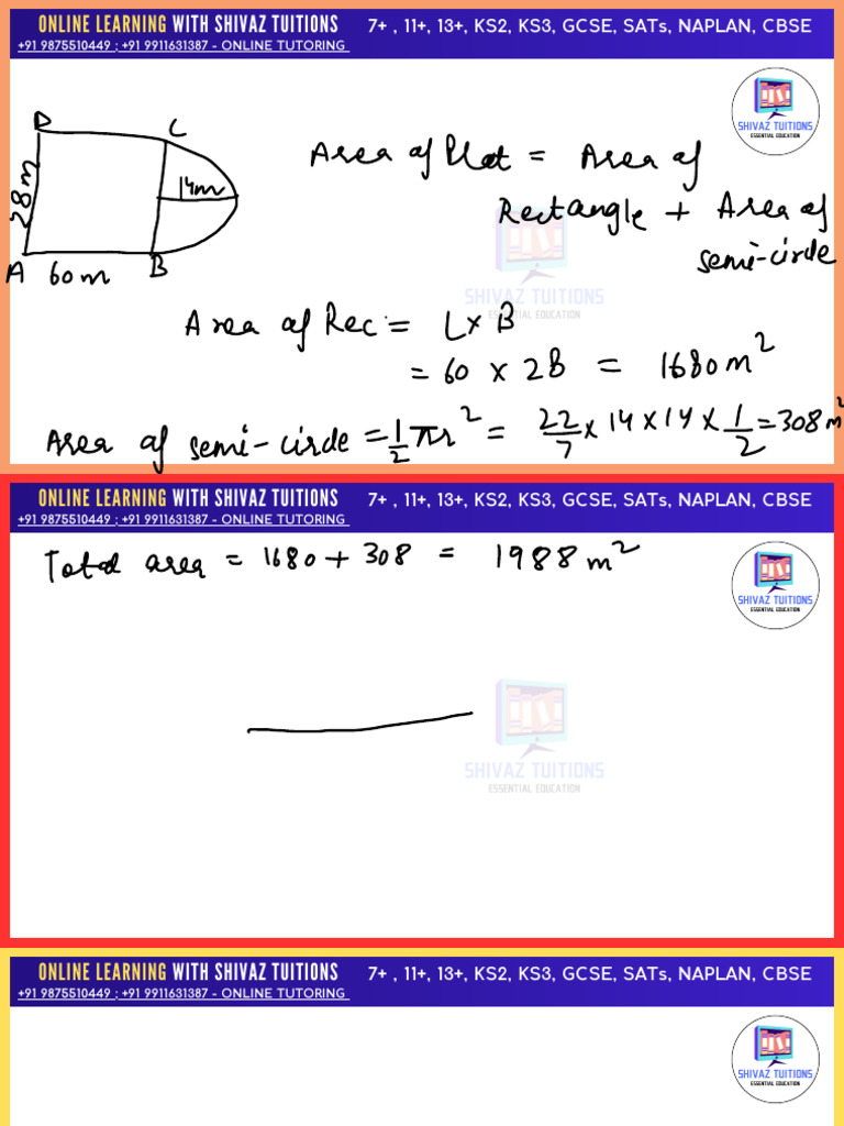 Area Calculations for Rectangles and Circles | PDF