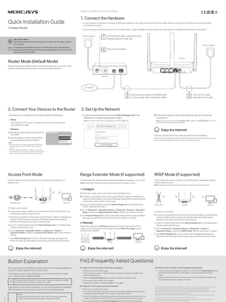 Mercusys Router Quick Setup Guide | PDF | Wireless Lan | Wi Fi