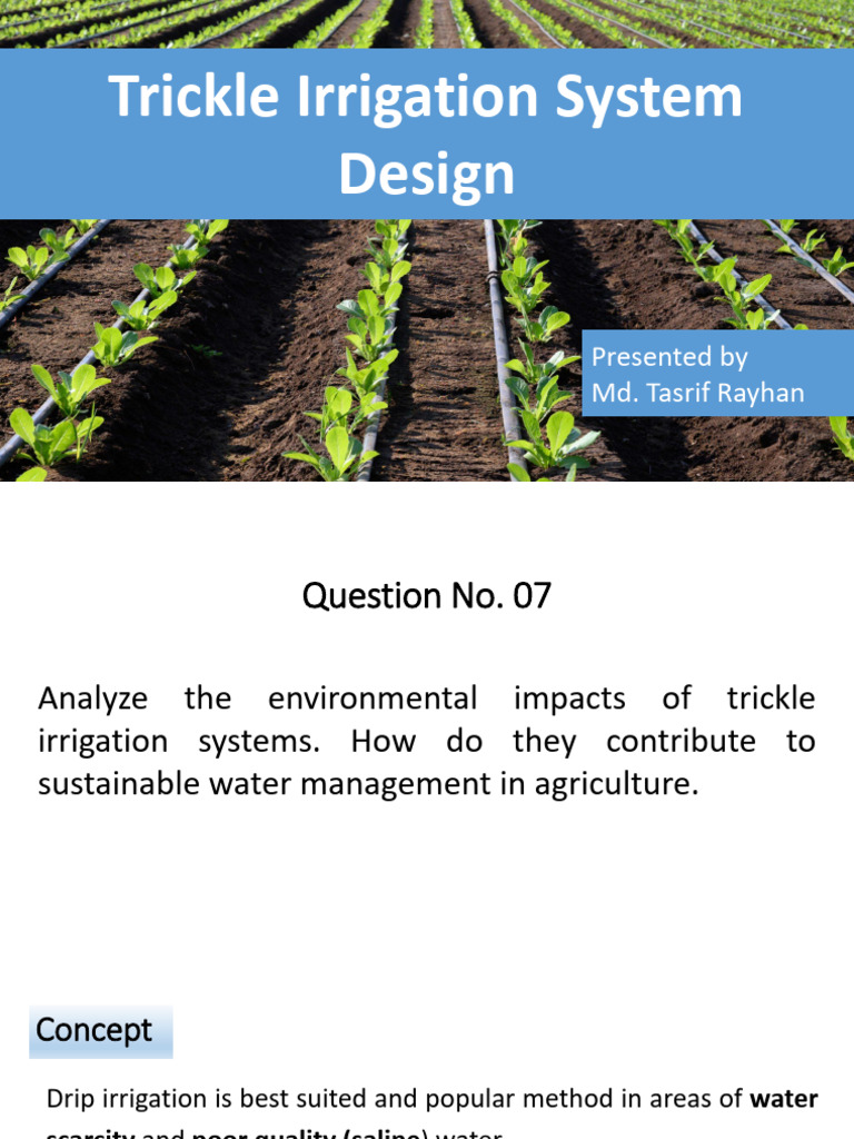 Environmental Benefits of Trickle Irrigation | PDF