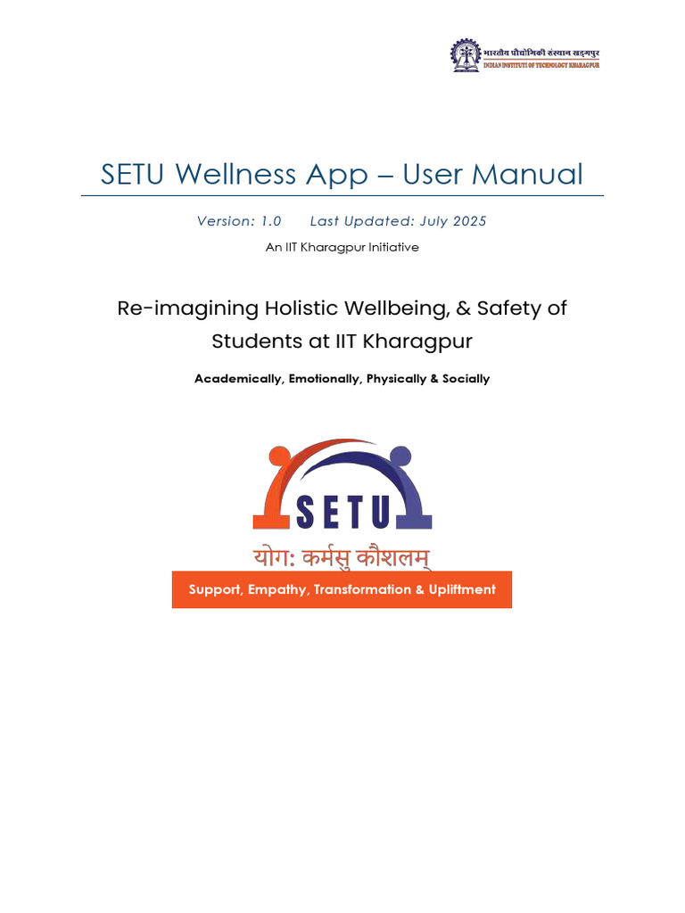 SETU Wellness App - User Manual | PDF | Mobile App | Ios