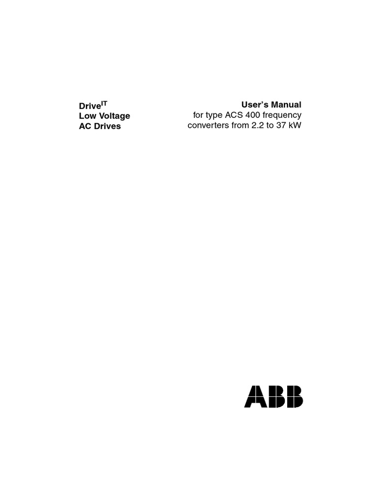 ACS 400 Low Voltage Drive Manual | PDF | Alternating Current ...