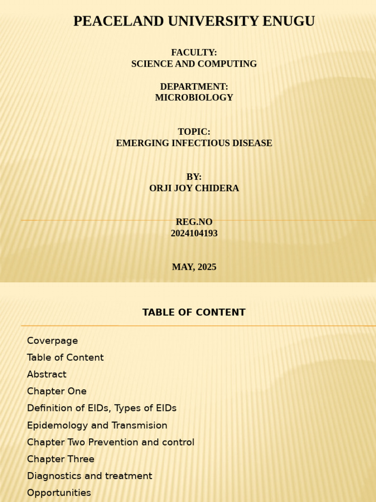 Overview of Emerging Infectious Diseases | PDF | Infection | Epidemics