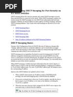 Understanding DHCP Snooping for Port Security on EX Series Switches