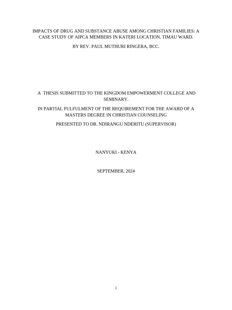 Rev Ringera Theisis (1) Eddd | PDF | Substance Abuse | Psychoactive Drugs
