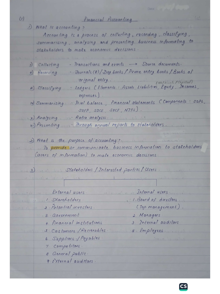FA Short Notes | PDF