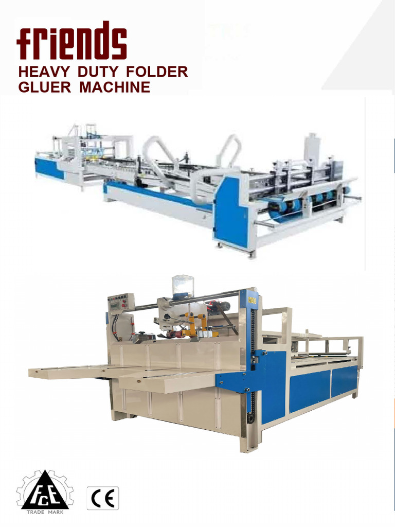 Heavy Duty Carton Folder Gluer Machine | PDF | Clutch | Mechanical ...