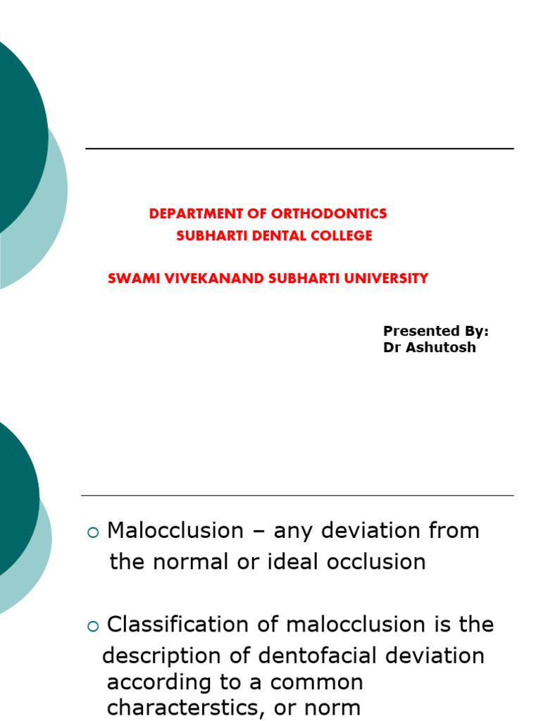 Classification of Mal Occlusion | PDF | Tooth | Mouth