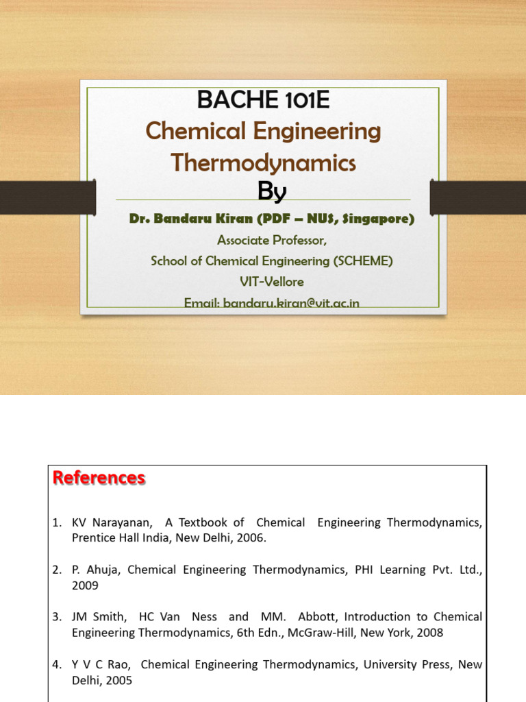 Chemical Engineering Thermodynamics Guide | PDF | Temperature | Heat