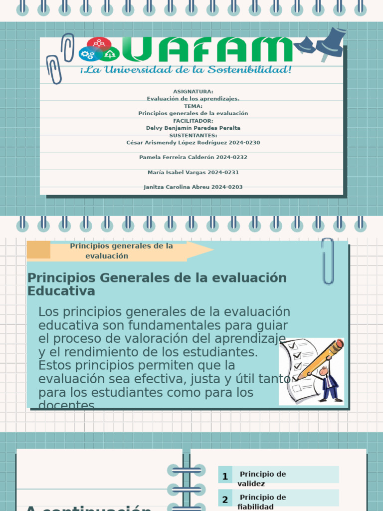 Principios de Evaluación Educativa | PDF | Evaluación | Metacognición