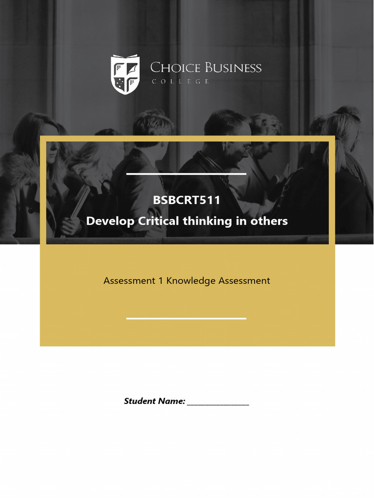Critical Thinking Assessment Guide | PDF | Critical Thinking | Plagiarism