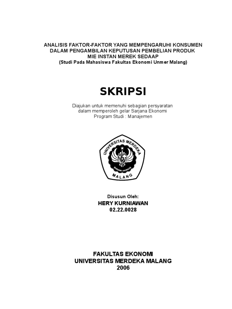 SKRIPSI MANAJEMEN SKRIPSI MANAJEMEN