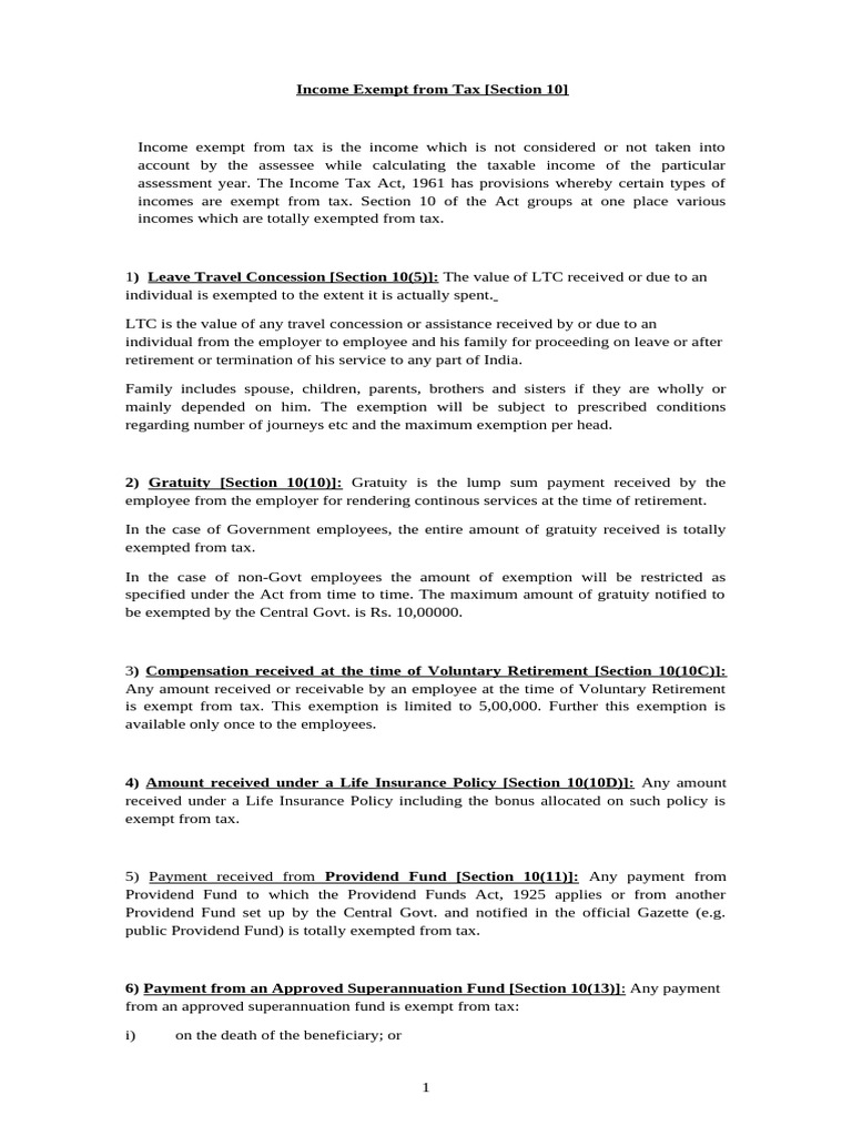 Income Exempt From Tax | PDF | Dividend | Taxes