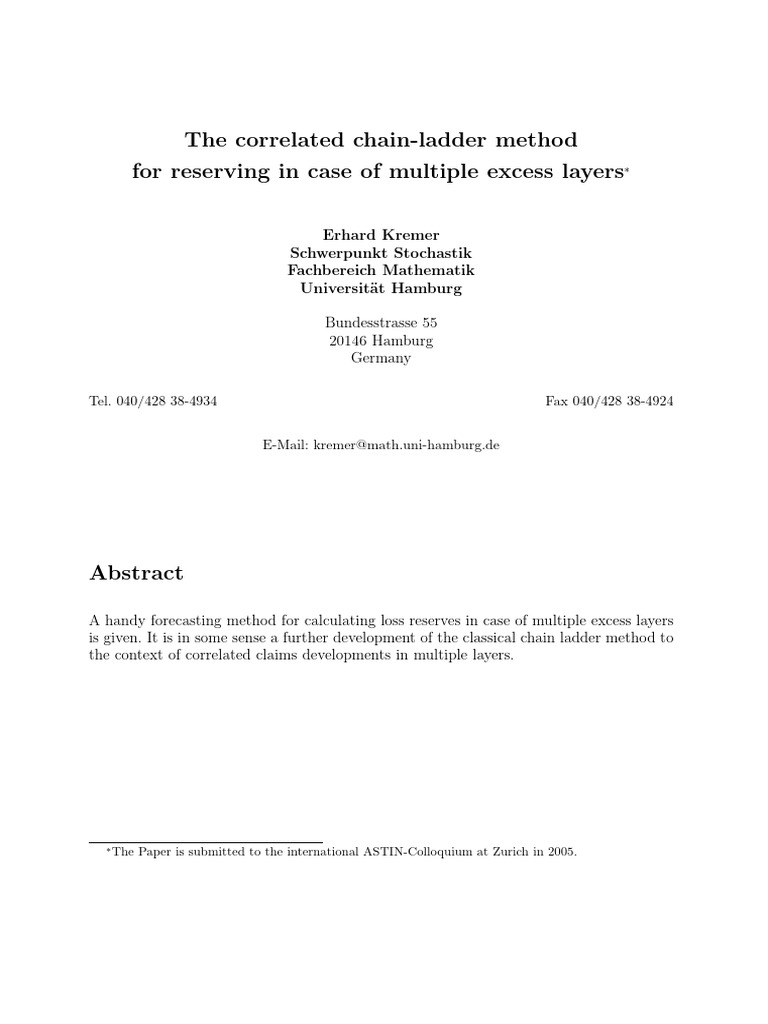 Correlated Chaine Ladder | PDF | Multivariate Statistics | Statistical ...