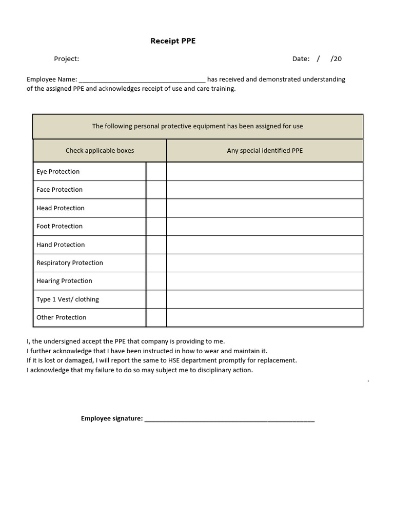 11.Receipt Ppe Rev 01 | PDF