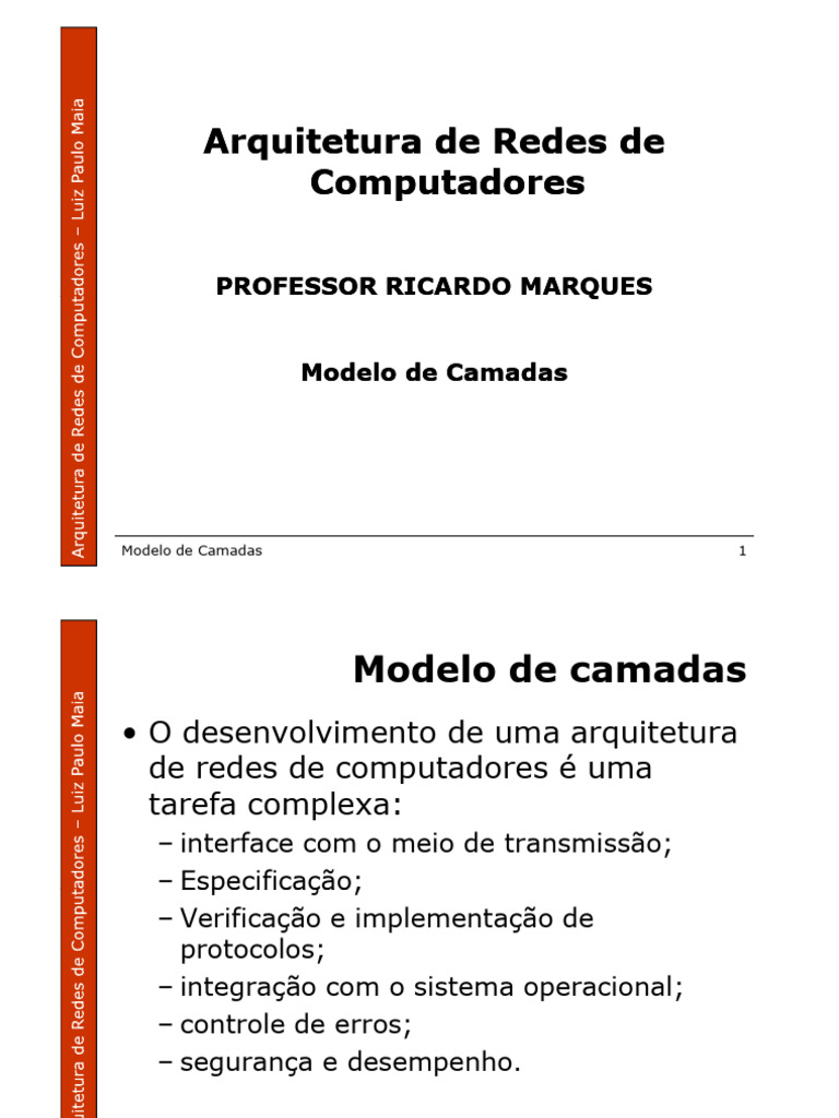 Arquitetura de Redes de Computadores | PDF | Modelo OSI | Rede de ...